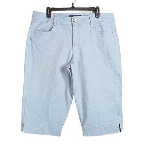 Nine West Denim Shorts Womens 16 Blue High Rise Stretch Bermuda Shorts Vacation